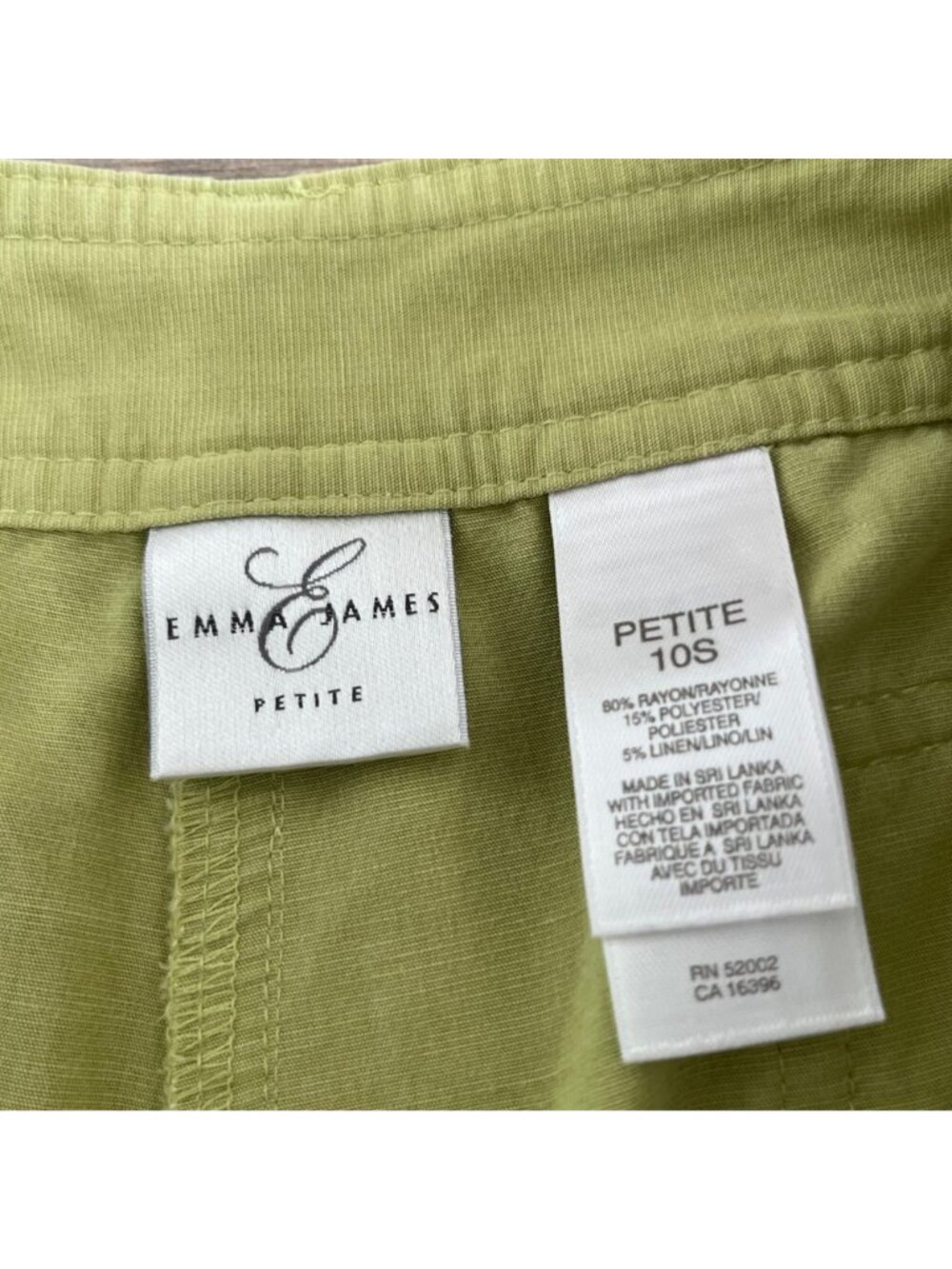 Emma James Cropped Pants Womens 10S Lime Green Flap Pockets - Picture 4 of 8